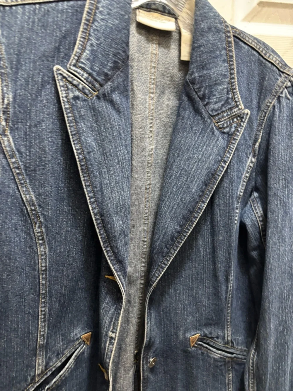 Liz Claiborne Dark Blue Denim Blazer Jacket - Picture 5 of 7